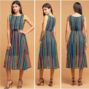 Eva Franco Multicolor Striped Midi Dress